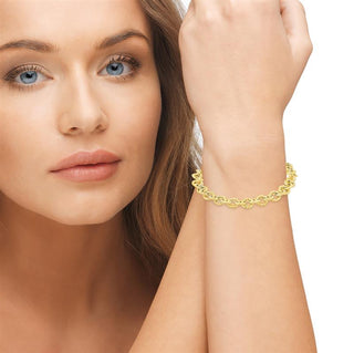 9K Yellow Gold Textured Belcher Link Bracelet /7.5"