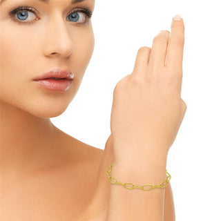 9K Yellow Gold Hidden-Clasp Belcher Chain Bracelet /7.5"