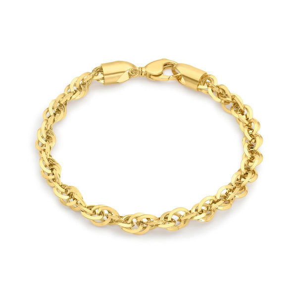 9K Yellow Gold Diamond Cut 'Prince of Wales' Chain Bracelet