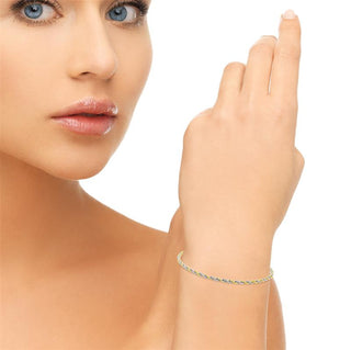 9K 2 Coloured Gold Hollow Rope Chain Bracelet /7.5"