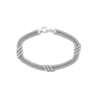 Sterling Silver CZ Mesh Bracelet