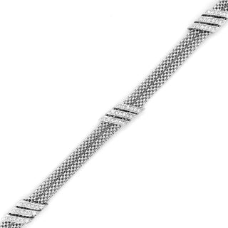Sterling Silver CZ Mesh Bracelet