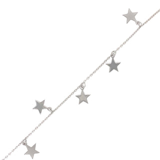 Sterling Silver Rhodium Plated Star Bracelet