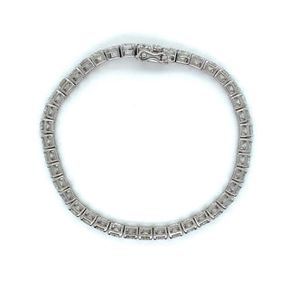 18K White Gold Round Brilliant Diamond Tennis Bracelet
