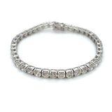 18K White Gold Round Brilliant Diamond Tennis Bracelet