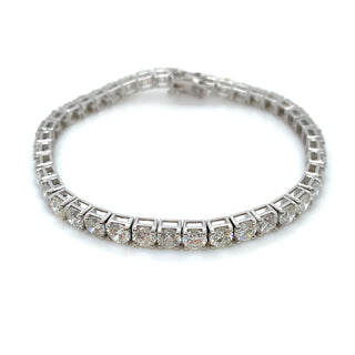 18K White Gold Round Brilliant Diamond Tennis Bracelet