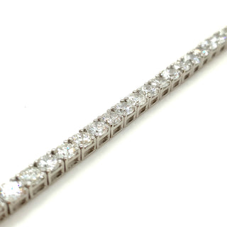 18K White Gold Round Brilliant Diamond Tennis Bracelet