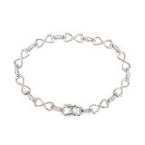 9K White Gold Diamond Heart Bracelet