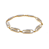 18K Yellow Gold 1.80ct Diamond Paperclip Bracelet 7.5"