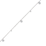 18K White Gold Diamond Snowflake Bracelet 7"
