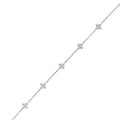18K White Gold Diamond Quatrefoil Chain Bracelet 7"