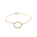 18K Yellow Gold 0.22ct Diamond Ring Bracelet 7"