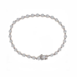 18K White Gold Lab Grown Diamond Rubover Bracelet