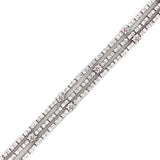 9K White Gold Lab Grown Diamond Triple Row Bracelet