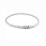 9K White Gold Marquise Lab Diamond Tennis Bracelet