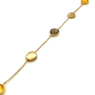 9K Yellow Gold Smokey Quartz & Citrine Bracelet