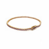 9K Yellow Gold 2.49ct Amethyst Bracelet 7"