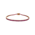 9K Rose Gold 3.85ct Pink Sapphire Bracelet 7"