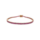 9K Rose Gold 3.85ct Pink Sapphire Bracelet 7"