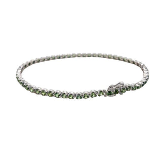 9K White Gold Green Sapphire Tennis Bracelet