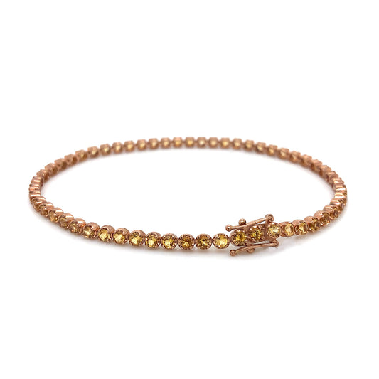 9K Rose Gold Citrine Tennis Bracelet