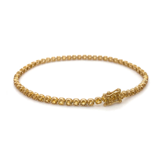 9K Yellow Gold Citrine Tennis Bracelet