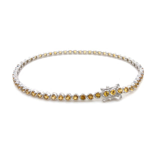 9K White Gold Citrine Tennis Bracelet