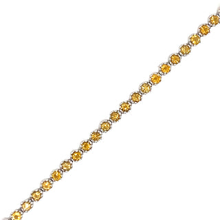 9K White Gold Citrine Tennis Bracelet