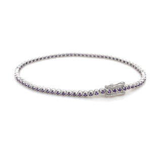 9K White Gold Amethyst Tennis Bracelet
