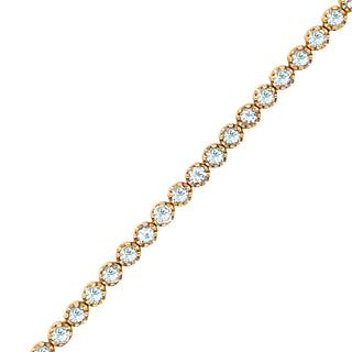 9K Yellow Gold Aquamarine Tennis Bracelet