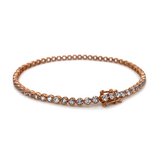 9K Rose Gold Aquamarine Tennis Bracelet