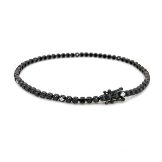 9K Black Rhodium Plated Black Diamond Tennis Bracelet