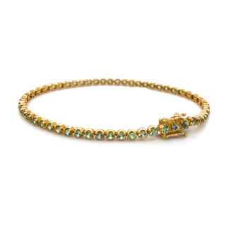 9K Rose Gold Green Sapphire Tennis Bracelet