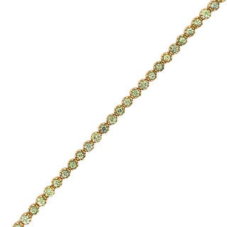 9K Yellow Gold Green Sapphire Tennis Bracelet