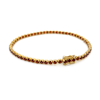 9K Yellow Gold Garnet Tennis Bracelet