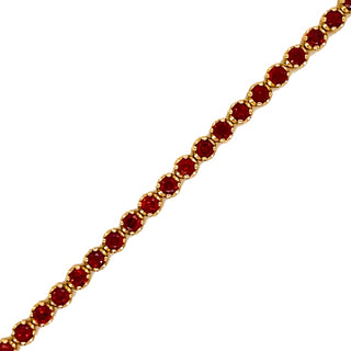 9K Yellow Gold Garnet Tennis Bracelet