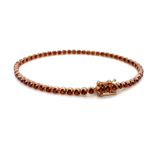 9K Rose Gold Garnet Tennis Bracelet