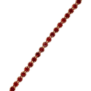 9K Rose Gold Garnet Tennis Bracelet
