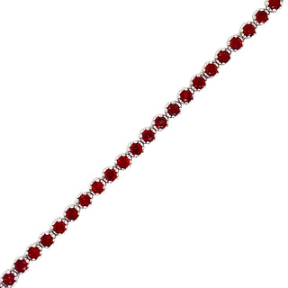 9K White Gold Garnet Tennis Bracelet