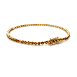 9K Yellow Gold Citrine Tennis Bracelet