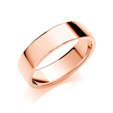 6mm Soft Court Shape Wedding Band 18ct Rose