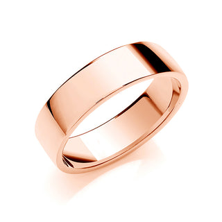 6mm Soft Court Shape Wedding Band 18ct Rose J