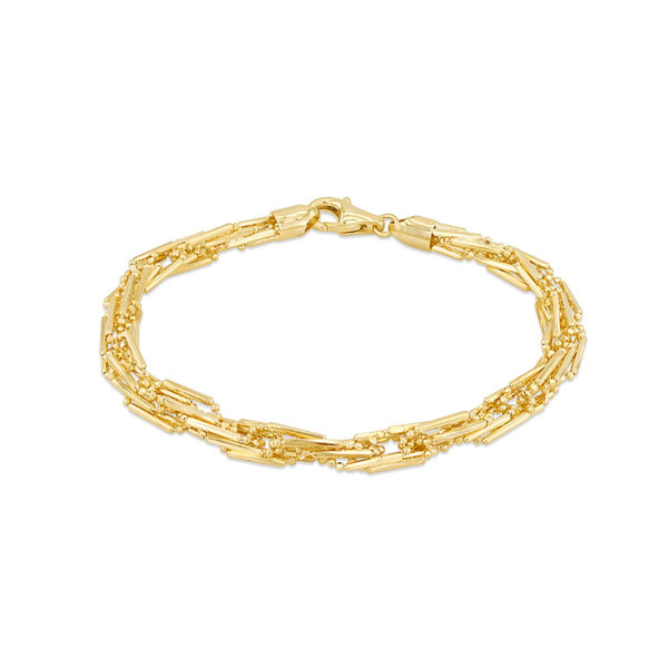 9K Yellow Gold Prince of Wales & Ball Bracelet /7.5"