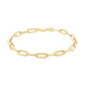 9K Yellow Gold 4.9mm Paper Chain Bracelet /7.5’’
