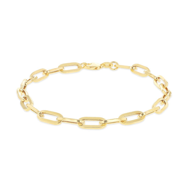 9K Yellow Gold 4.9mm Paper Chain Bracelet /7.5’’