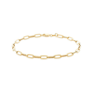 9K Yellow Gold 3.5mm Paper Chain Bracelet /7.5’’
