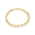 9K Yellow Gold Textured Belcher Link Bracelet /7.5"