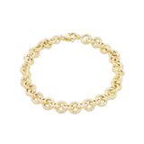 9K Yellow Gold Textured Belcher Link Bracelet /7.5"