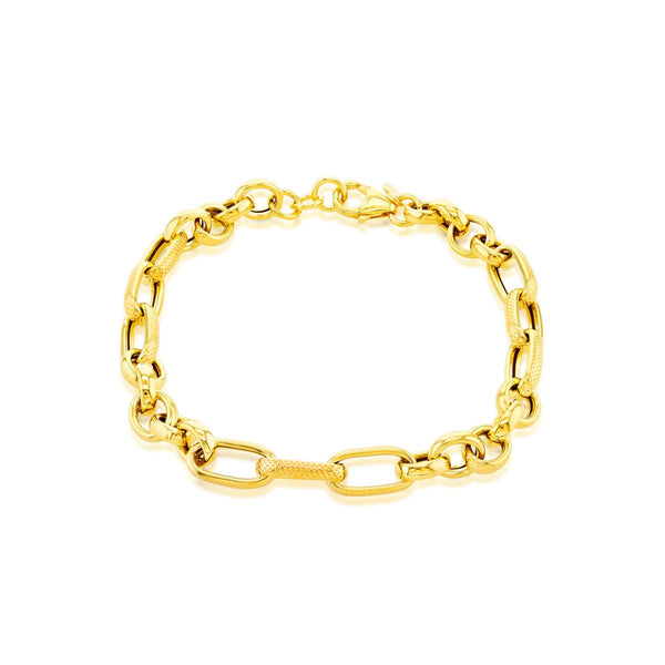 9K Yellow Gold Curb Link Bracelet /7.5