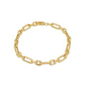 9K Yellow Gold 5mm Figabelcher 1+1 Bracelet 19cm/7.5"